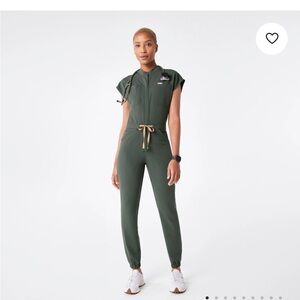 Women's Green Utility Jumpsuit with Drawstring Waist (New with tags).